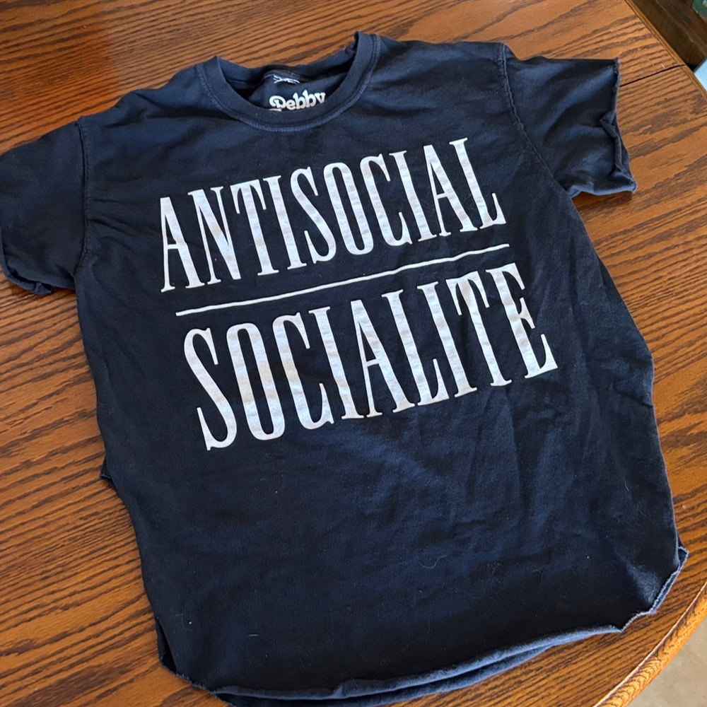 Pebby Black Antisocial Socialite Tee